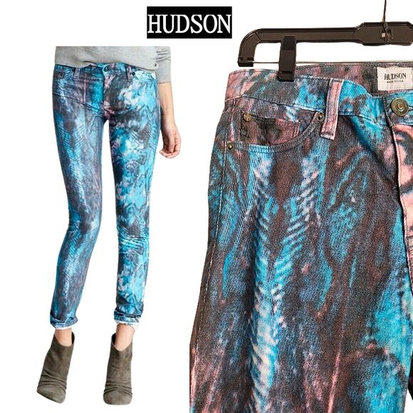 Hudson NEW Whimsygoth NICO BLUE GALAXY Super Skinny Corduroy Jean 26 - Picture 3 of 12
